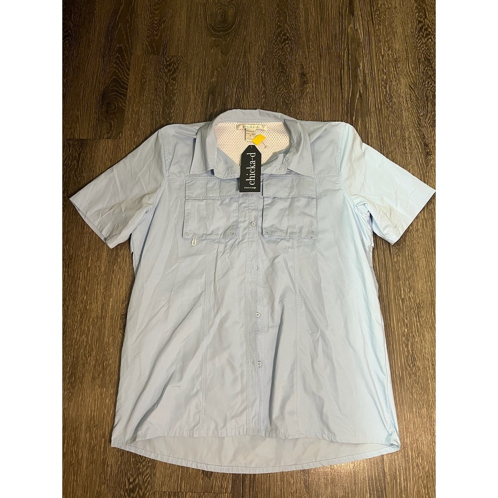 Chicka-D South Carolina Gamecocks Short Sleeve Button Up Shirt Mens XL Blue‎